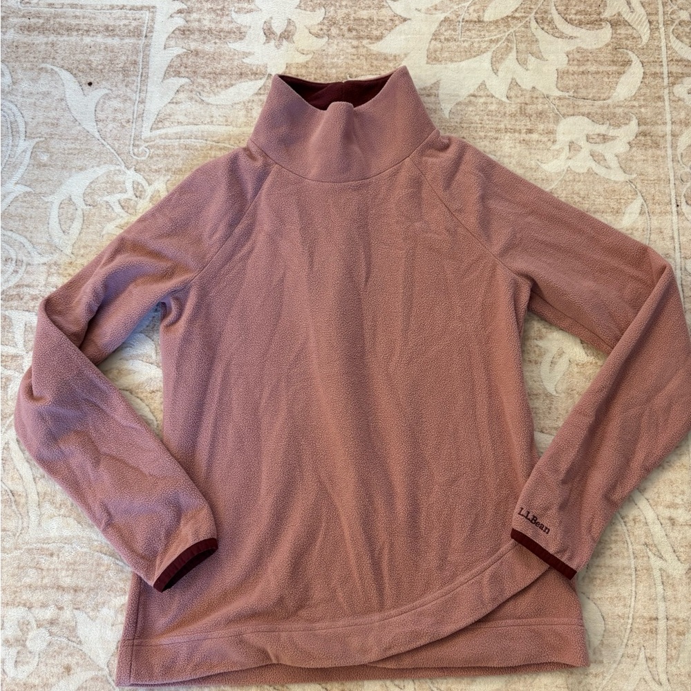 L.L. Bean Women's Pink Neck Fleece Sweatshirt Size XS
